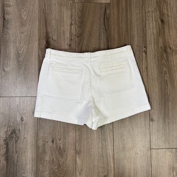 J.Crew Patch Pocket Denim Short Womens 14 White High Rise Stretch Zip Fly Button - Picture 6 of 8